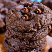 stack of 4 chocolate cookies