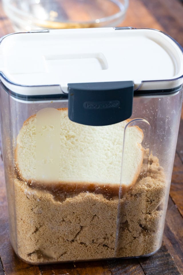 brown sugar in container with bread