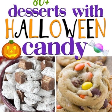 collage of halloween candy desserts