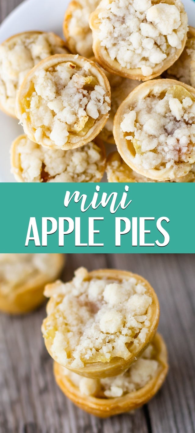 mini apple pies photos in a collage