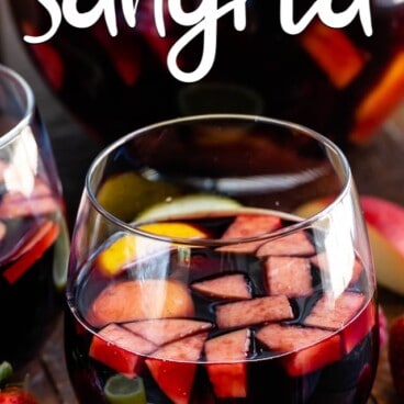 red sangria in wine glass