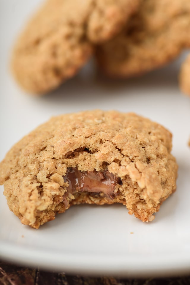 bite out of cookie on plate