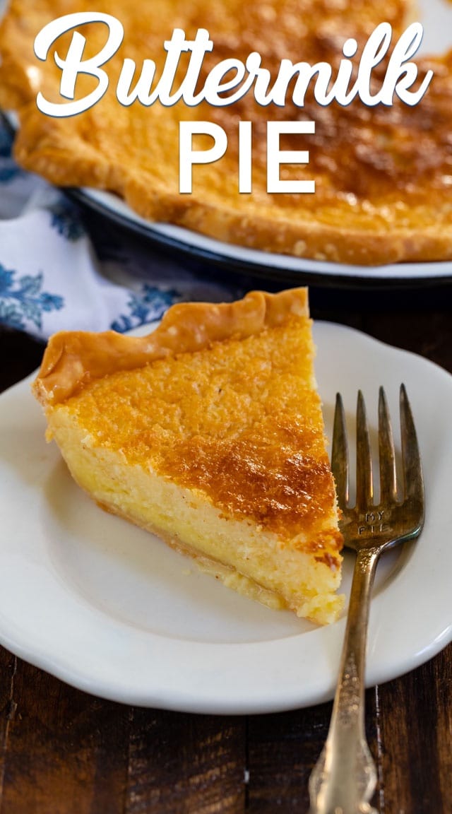 slice of buttermilk pie on white plate