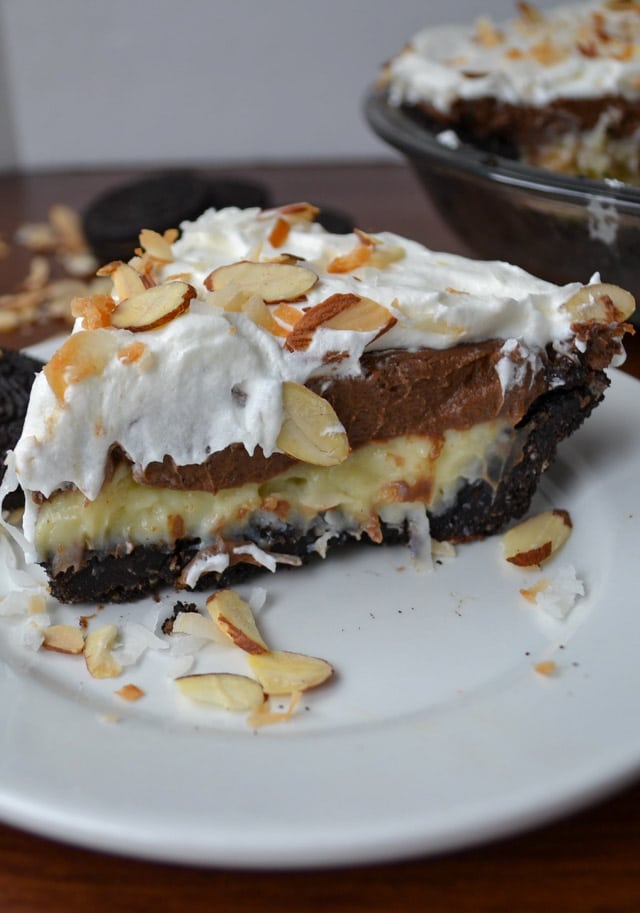 slice of pie on plate