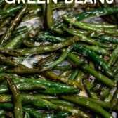 garlic green beans on pan