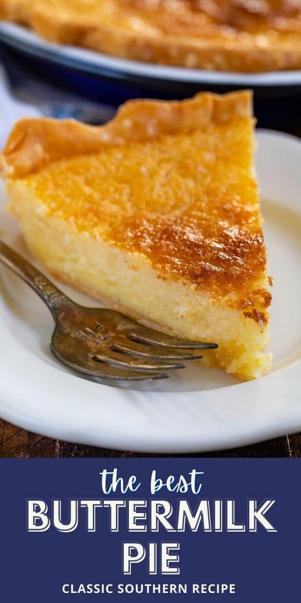 slice of buttermilk pie on white plate