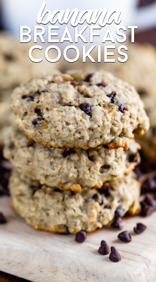 stack of banana breakfast cookies