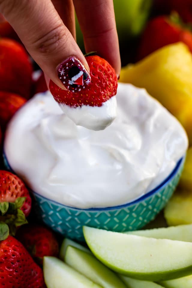 Fruit dip with strawberries
