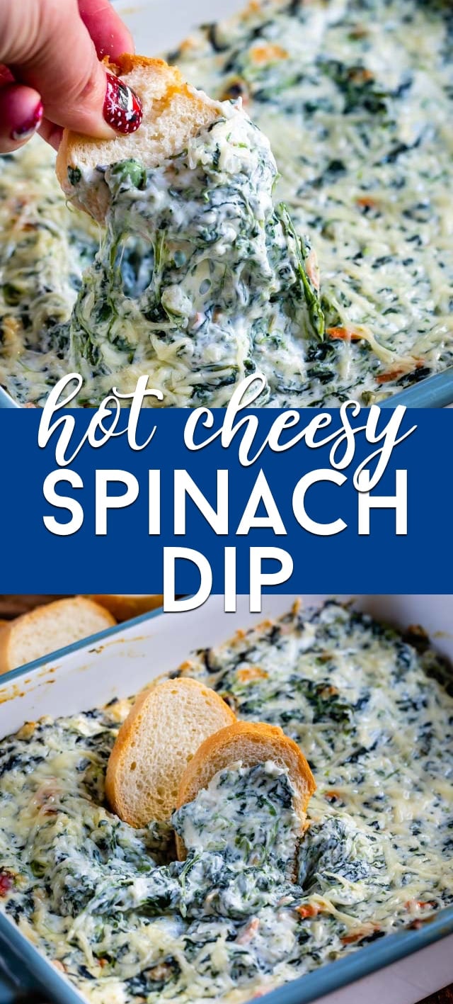 Hot spinach dip collage