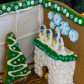 gingerbread cozy fireplace scene