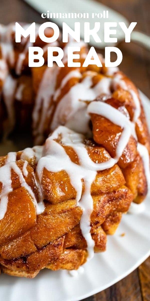 close up of monkey bread with words on photo
