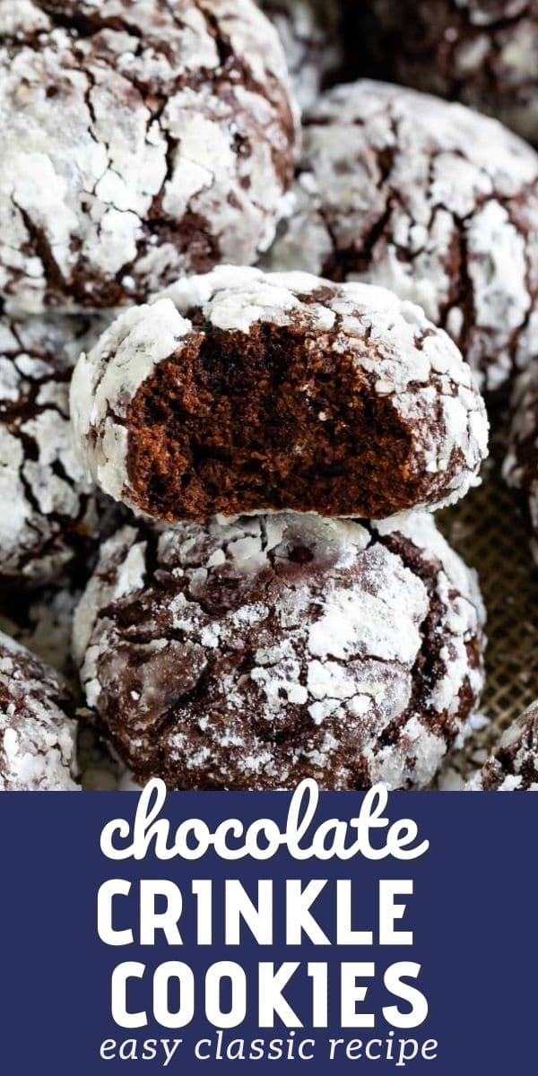plate of chocolate crinkles one with bite missing