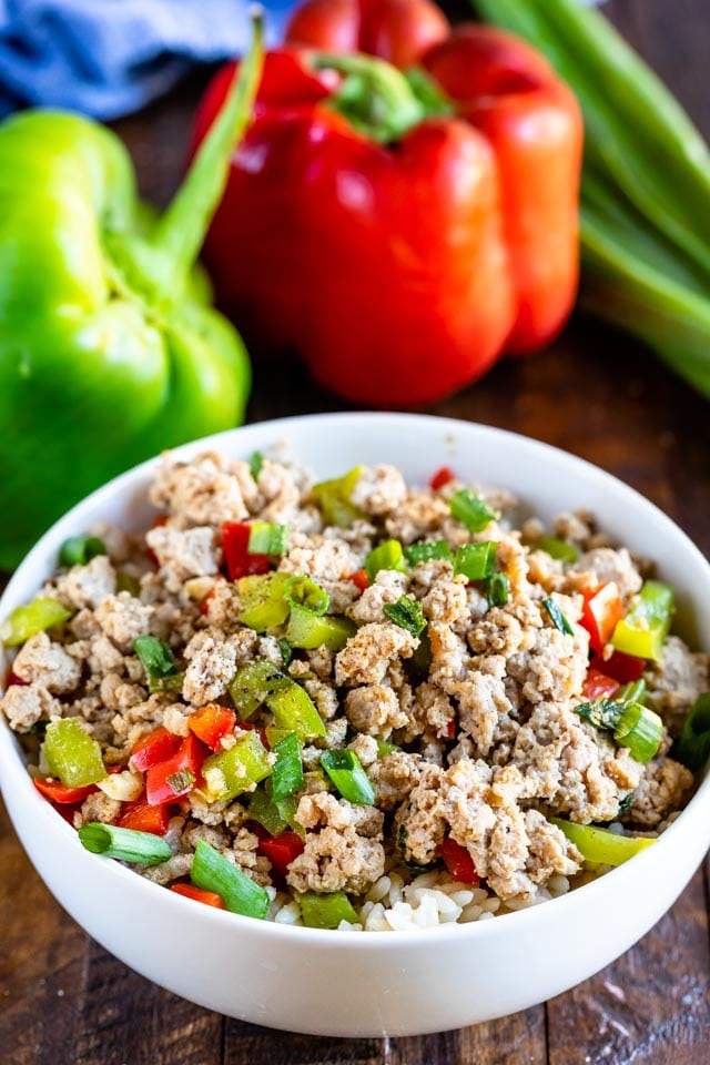 One pot ground turkey and peppers