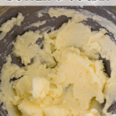 overhead shot of bowl with butter and sugar