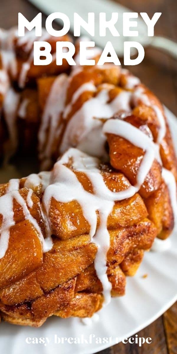 close up of monkey bread with words on photo