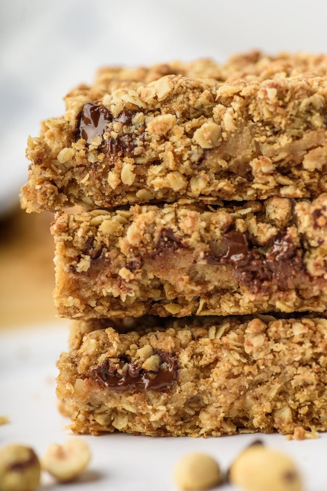 Chocolate chip oatmeal peanut butter bars