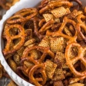 chex mix in bowl