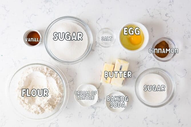 Ingredients in snickerdoodles