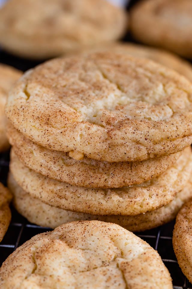 stack of snickerdoodle cookies