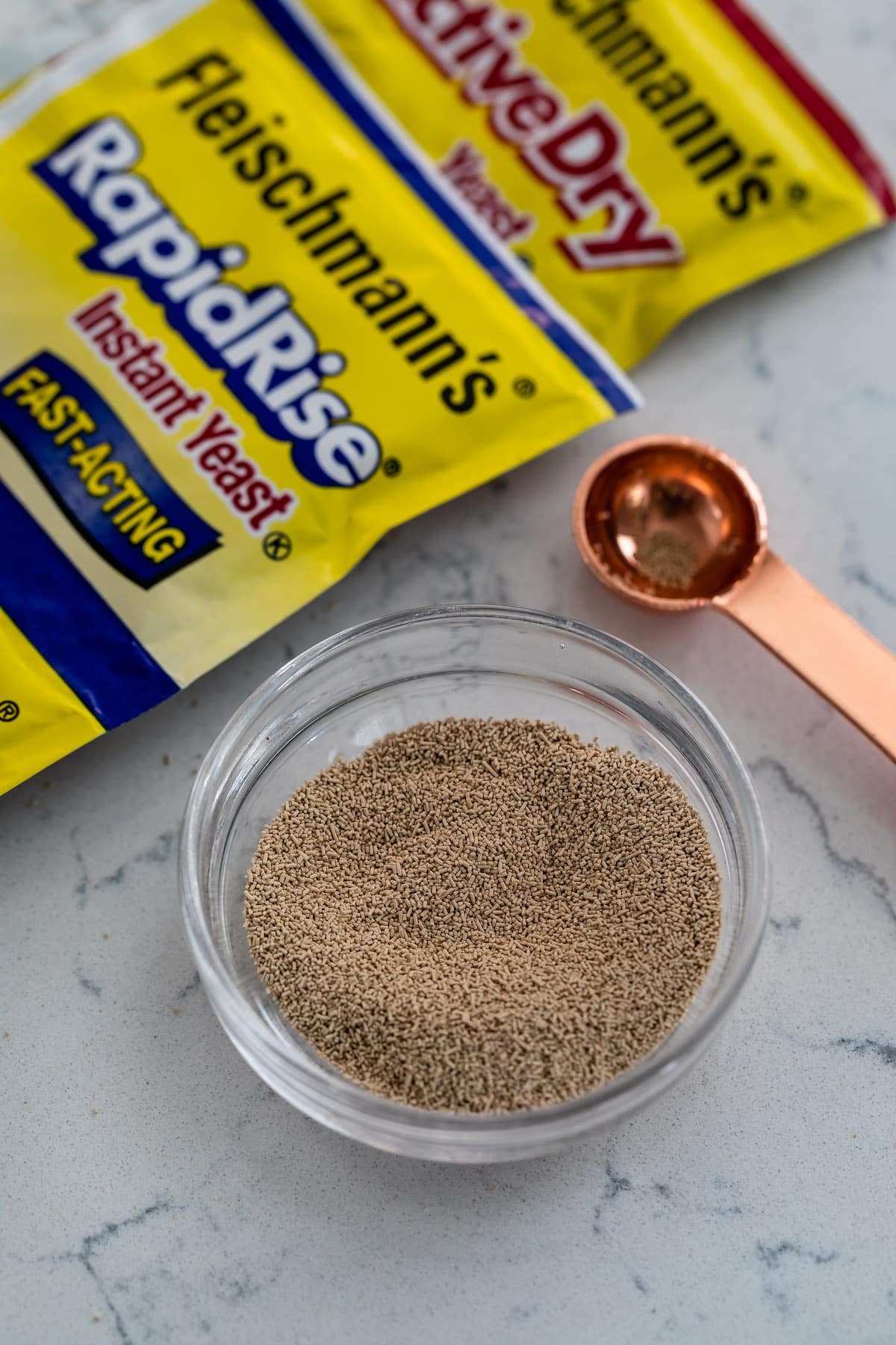 bowl of yeast with package behind