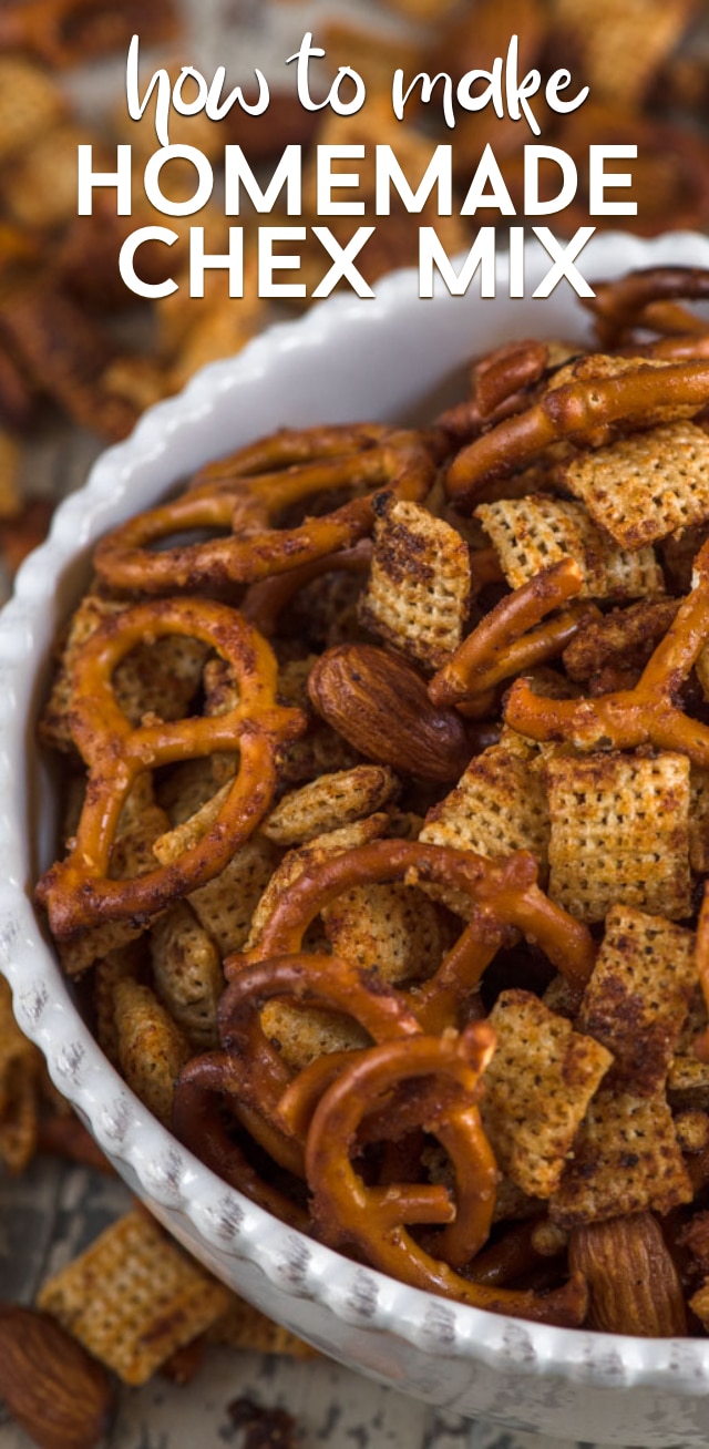 bowl of homemade Chex mix