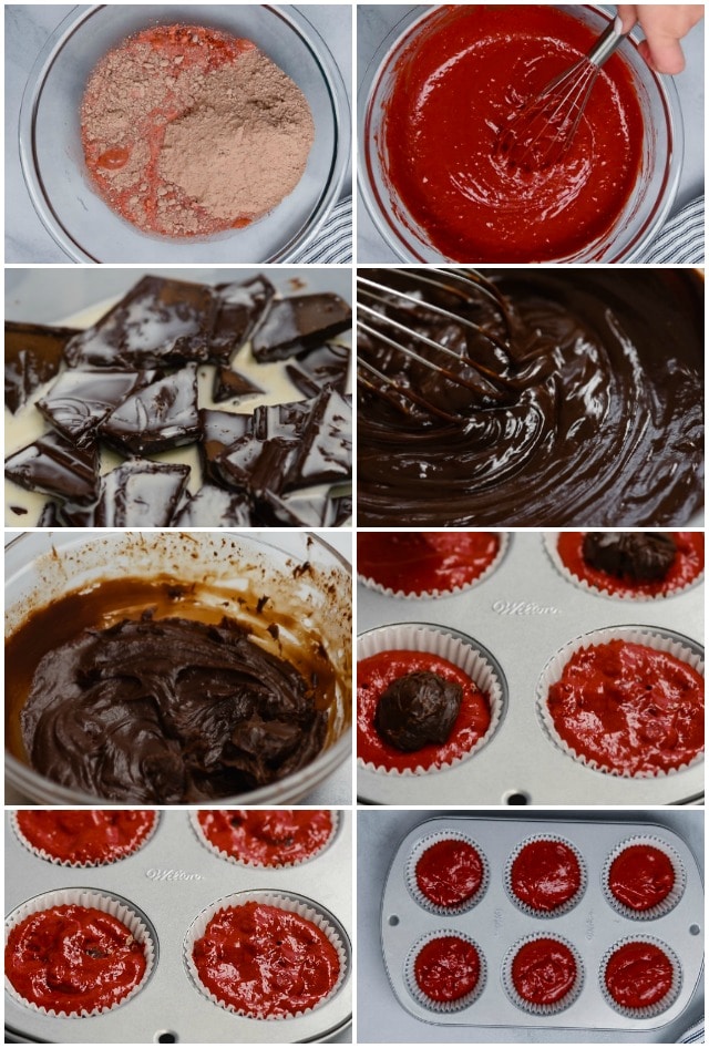 Lava cupcakes step by step