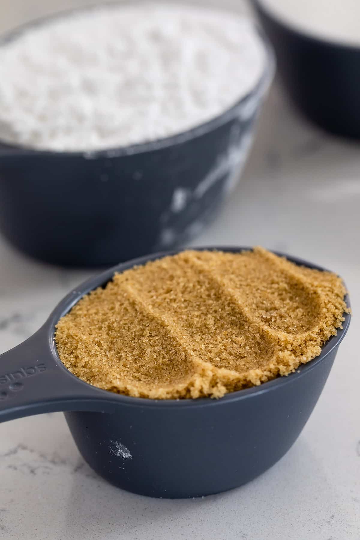 measuring cup with brown sugar