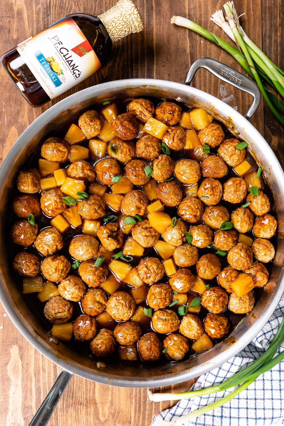 finished meatballs in pan