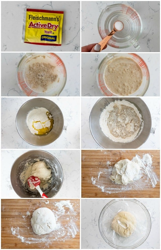 how to make pizza dough with active dry yeast collage