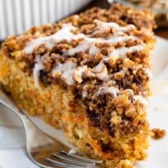 Slice of carrot cake coffee cake