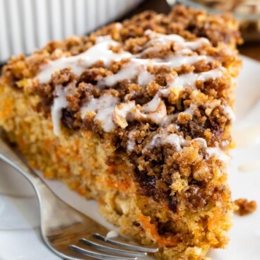 Slice of carrot cake coffee cake