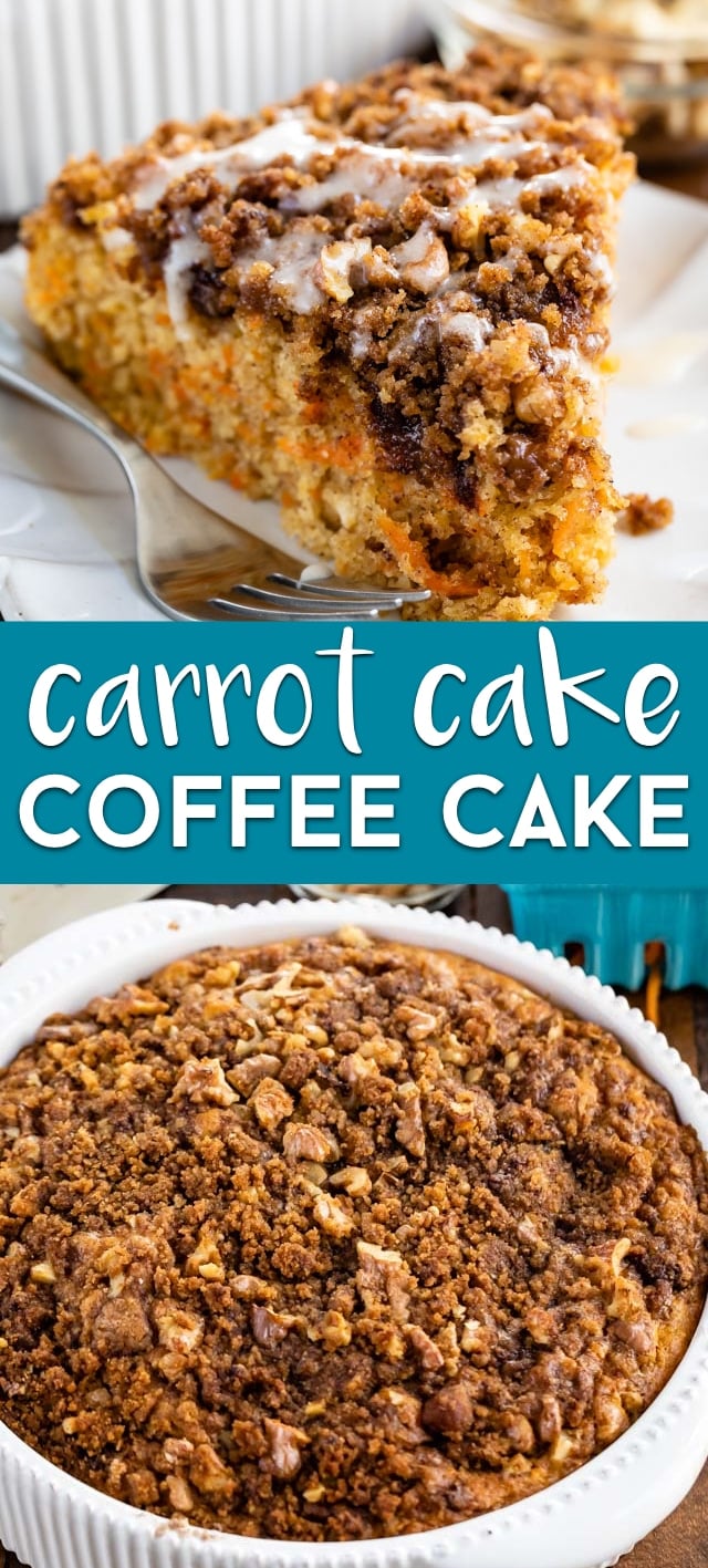 Carrot cake coffee cake collage