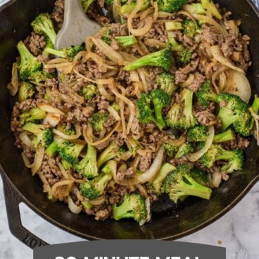 beef broccoli in pan