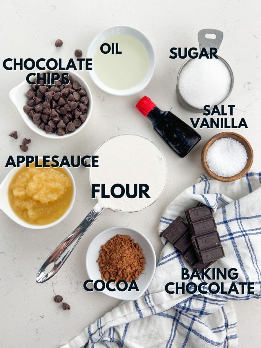 Ingredients in vegan brownies.