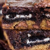 stack of brookies with oreos inside