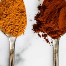spoons of cocoa powder