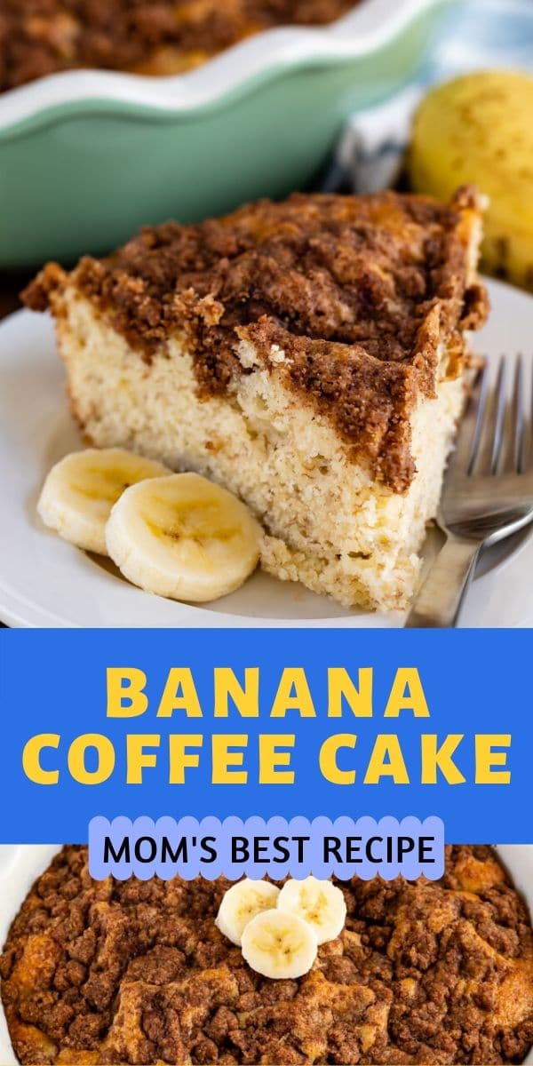 banana coffee cake collage