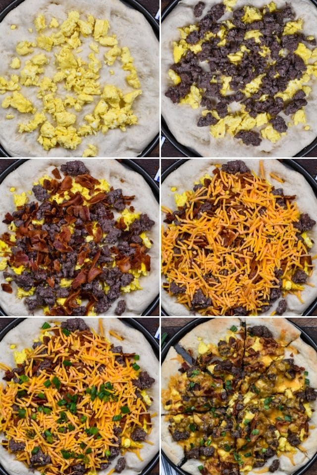 how to make breakfast pizza process shots