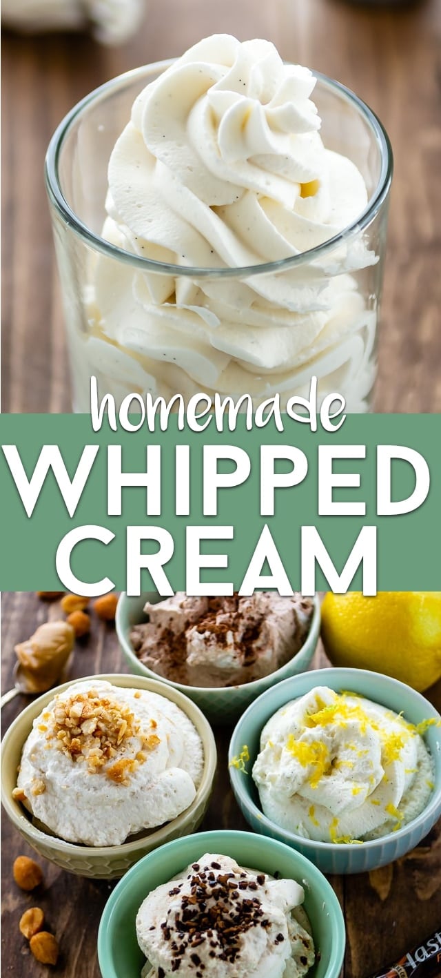 whipped cream recipe collage photo