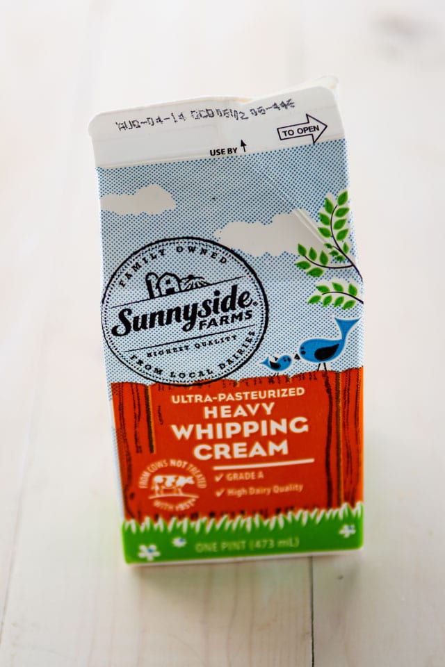 heavy whipping cream container