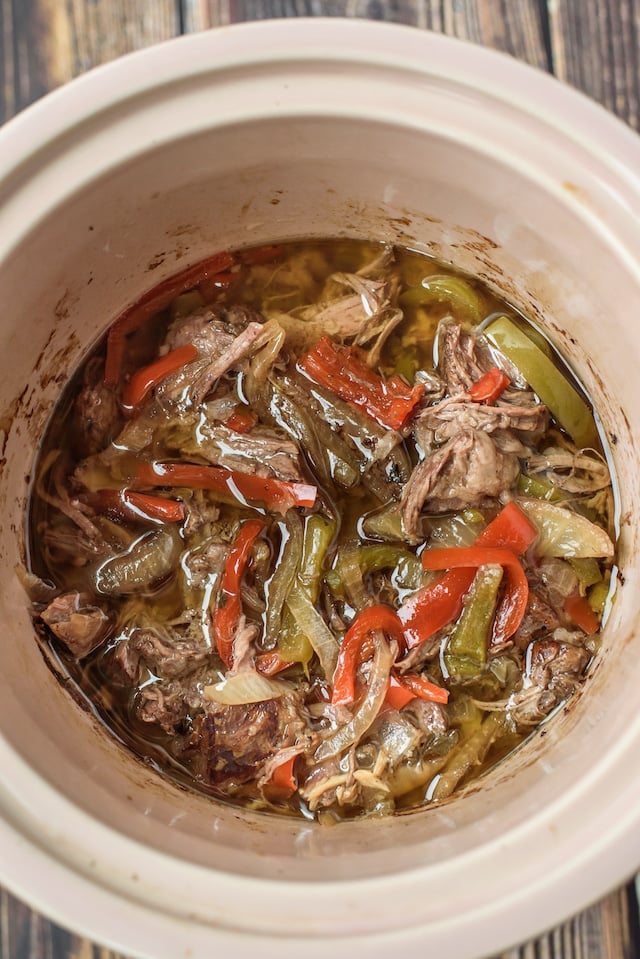 Pepper steak in slow cooker