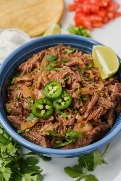Slow Cooker Shredded Beef Tacos - Crazy for Crust
