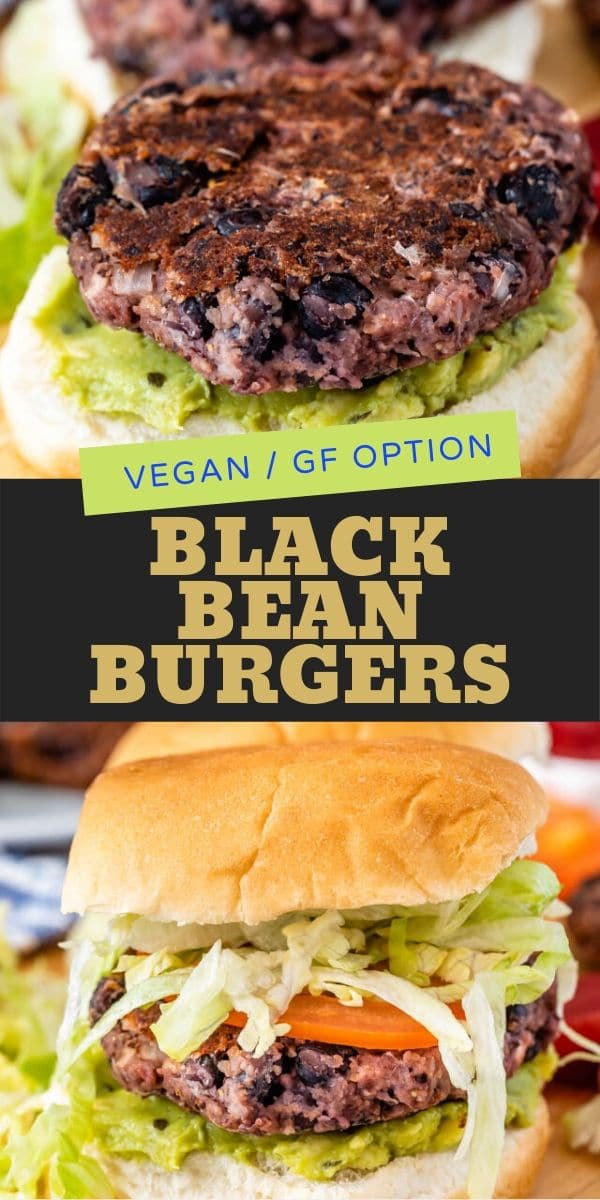 collage of black bean burger photos