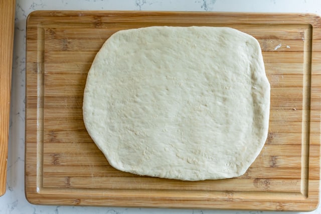 bread dough rolled out