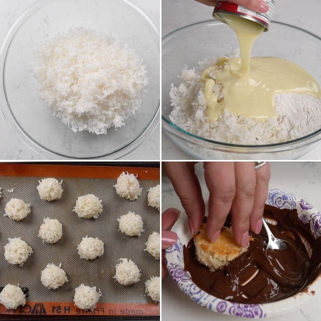 coconut macaroon process photos