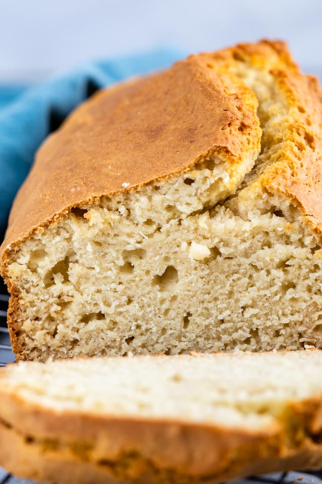 close up of no yeast bread