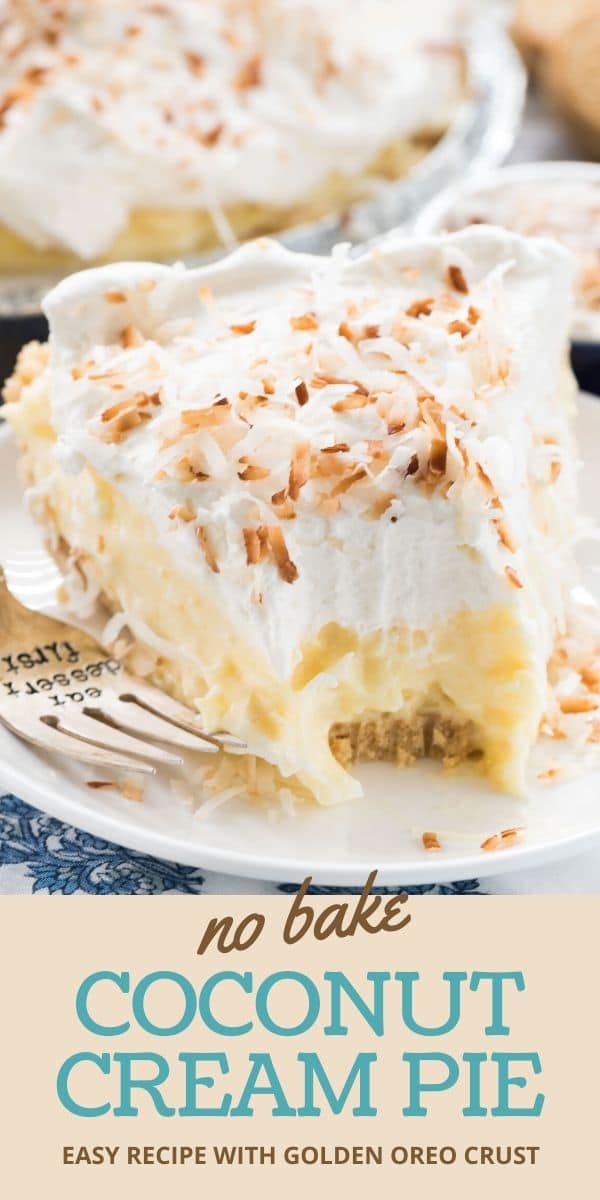 Golden oreo crust coconut cream pie