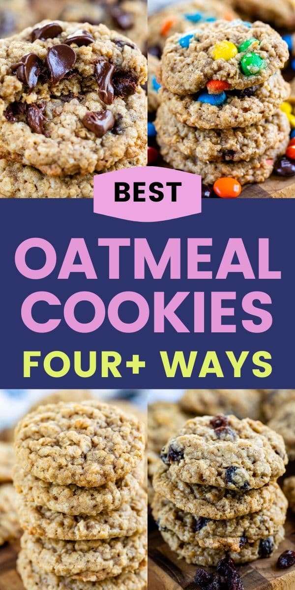 collage of oatmeal cookie photos with variations