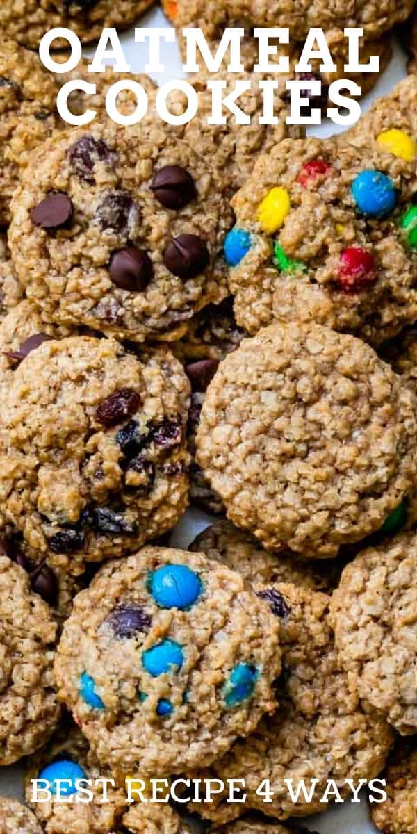 overhead shot of oatmeal cookies