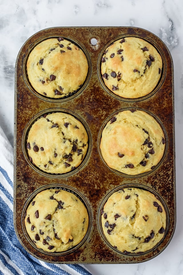 Pancake muffins in tin